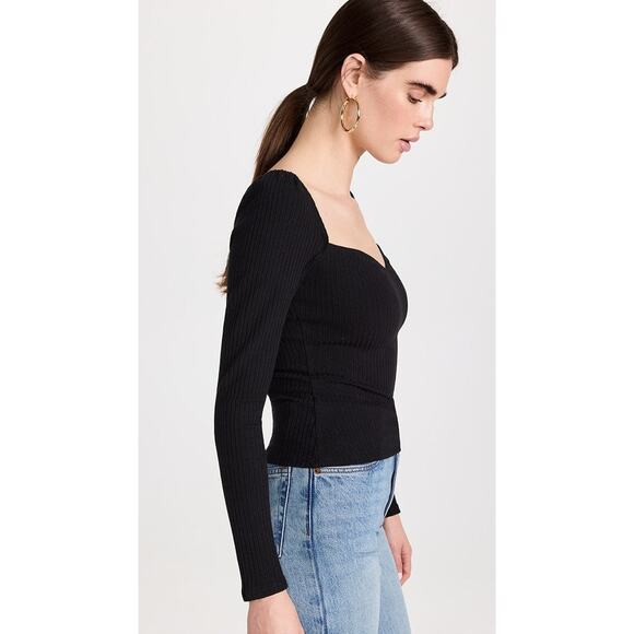 Reformation October Knit Top Black - S - Picture 4 of 7